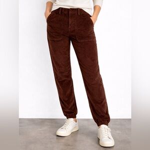 Banana Republic Corduroy Pants Women Size 2 Brown Cargo Utility Stretch Slim Fit